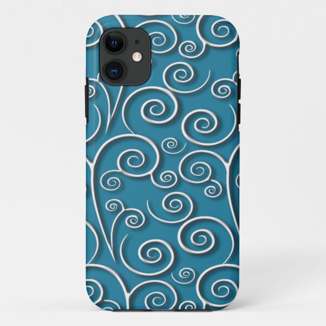 White Swirls Texture with customisable background Case-Mate iPhone Case (Back)
