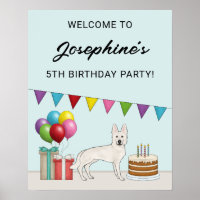 White Swiss German Shepherd Dog Birthday Welcome