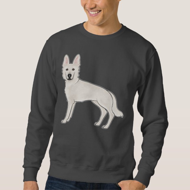 White Swiss Shepherd Berger Blanc Suisse Cute Dog Sweatshirt (Front)