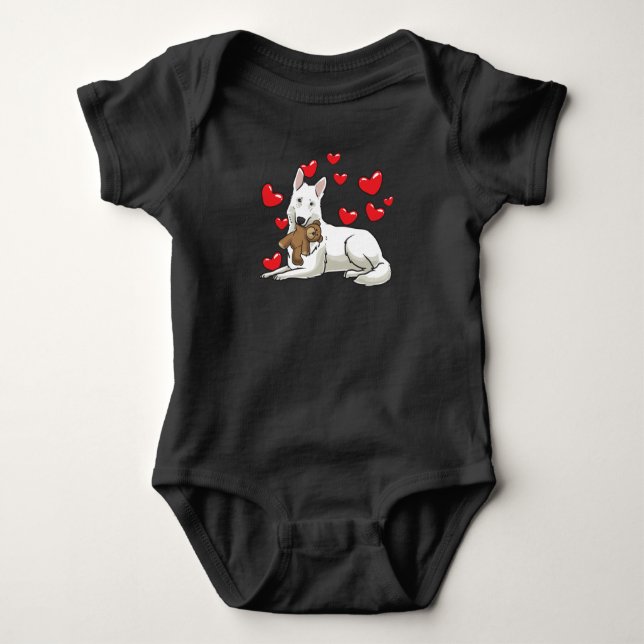 White Swiss Shepherd Gift Baby Bodysuit (Front)