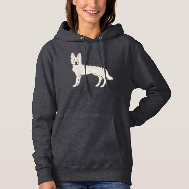White Swiss Shepherd White German Shepherd Dog Hoodie (Front)