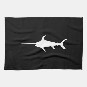 White Swordfish Tea Towel