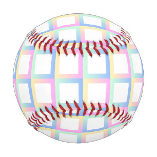 White Symmetric Chequered Gradient Pattern Frames Baseball