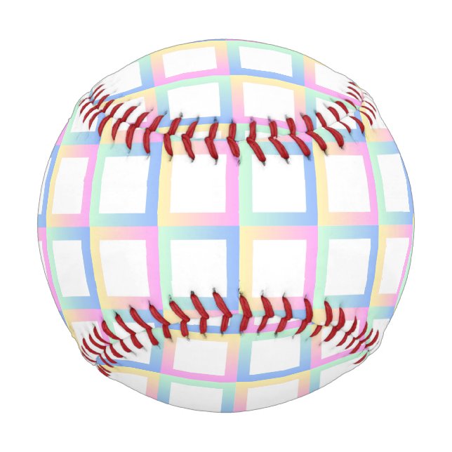 White Symmetric Chequered Gradient Pattern Frames Baseball (Front)