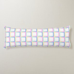 White Symmetric Chequered Gradient Pattern Frames Body Cushion