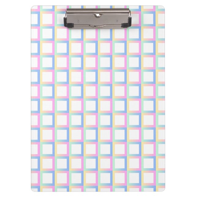 White Symmetric Chequered Gradient Pattern Frames Clipboard (Front)