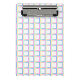 White Symmetric Chequered Gradient Pattern Frames Mini Clipboard