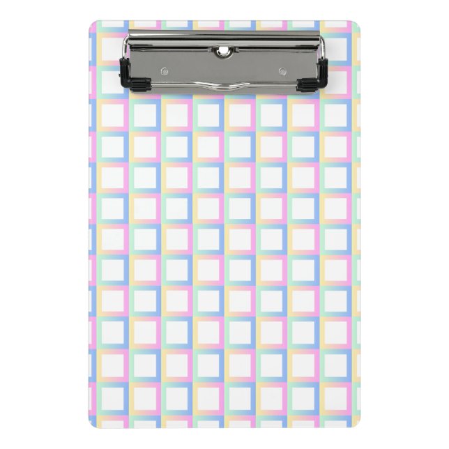 White Symmetric Chequered Gradient Pattern Frames Mini Clipboard (Front)