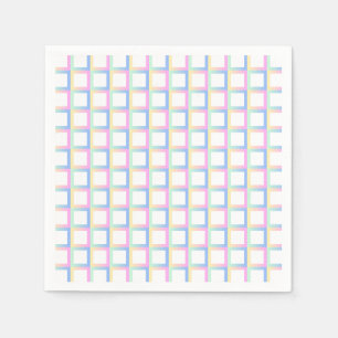 White Symmetric Chequered Gradient Pattern Frames Napkin