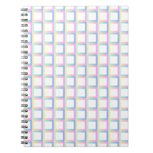 White Symmetric Chequered Gradient Pattern Frames Notebook