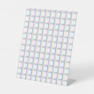 White Symmetric Chequered Gradient Pattern Frames Pedestal Sign