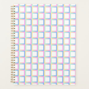 White Symmetric Chequered Gradient Pattern Frames Planner