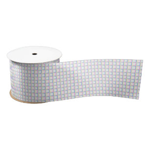 White Symmetric Chequered Gradient Pattern Frames Satin Ribbon