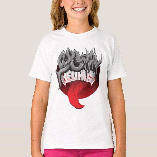 White t-shirt featuring a bold graphic  (Front)