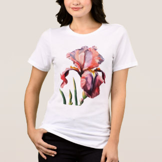 White t-shirt flower Tri-Blend shirt