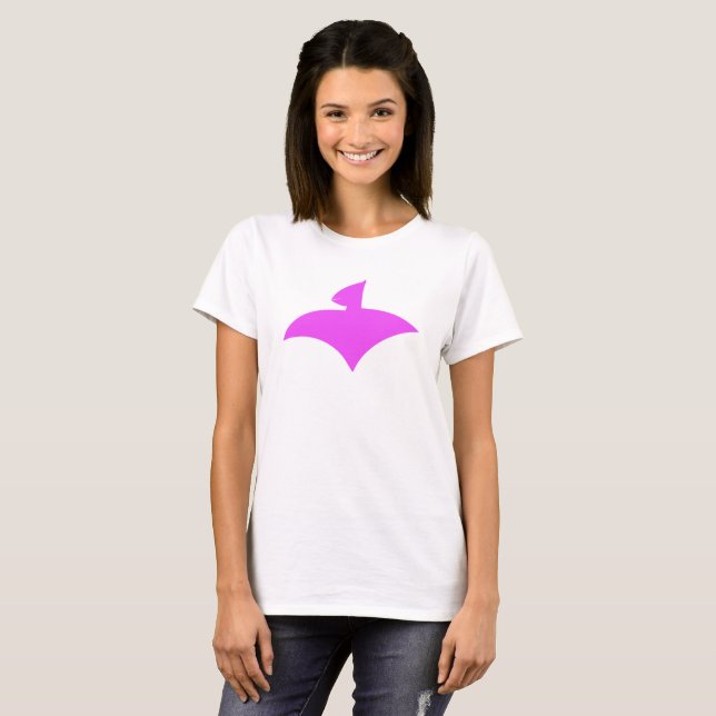 White T-Shirt For Women (AirFly Logo Pink) (Front Full)