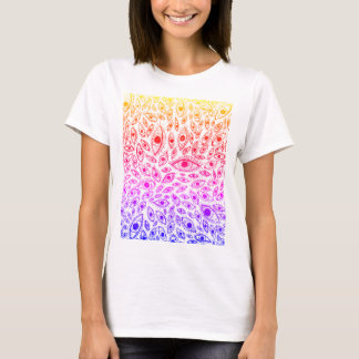 White T-Shirt With Hand-Drawn Eyeball Design