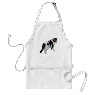 White Tabby With Dark Patches Standard Apron