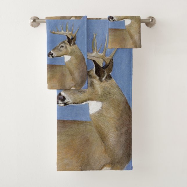 White Tail Buck Bath Towel Set (Insitu)