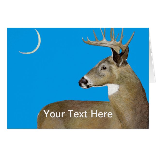 White Tail Buck Greeting Card (Front Horizontal)