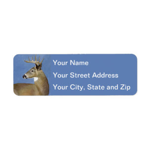 White Tail Buck Return Address Label