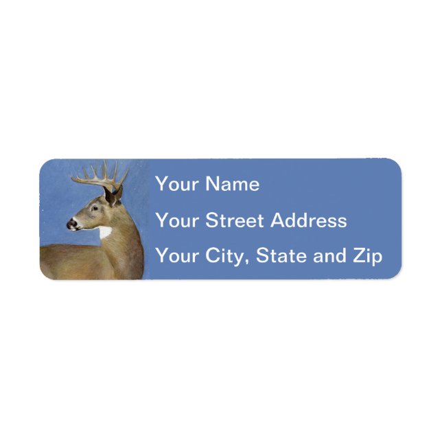 White Tail Buck Return Address Label (Front)