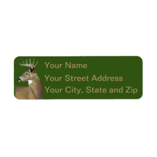 White Tail Buck Return Address Label
