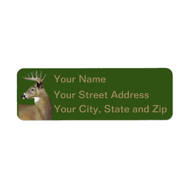 White Tail Buck Return Address Label (Front)