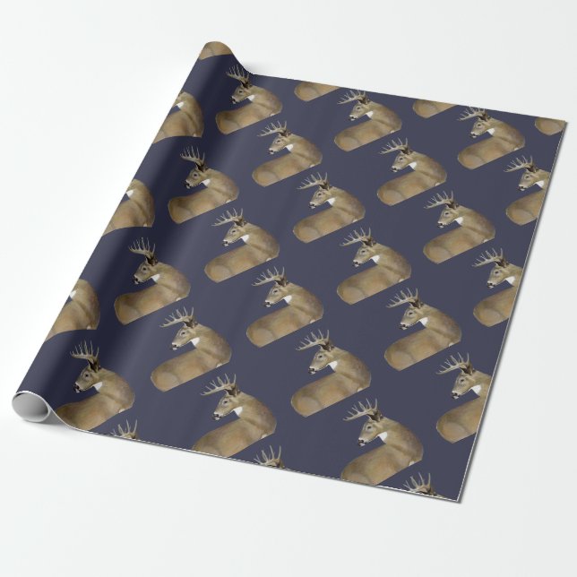 White Tail Buck Wrapping Paper (Unrolled)