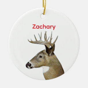 White Tail Deer Buck Ceramic Ornament