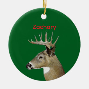White Tail Deer Buck Ceramic Ornament