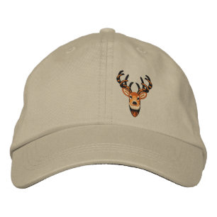 White Tail Deer Buck Embroidery Embroidered Hat