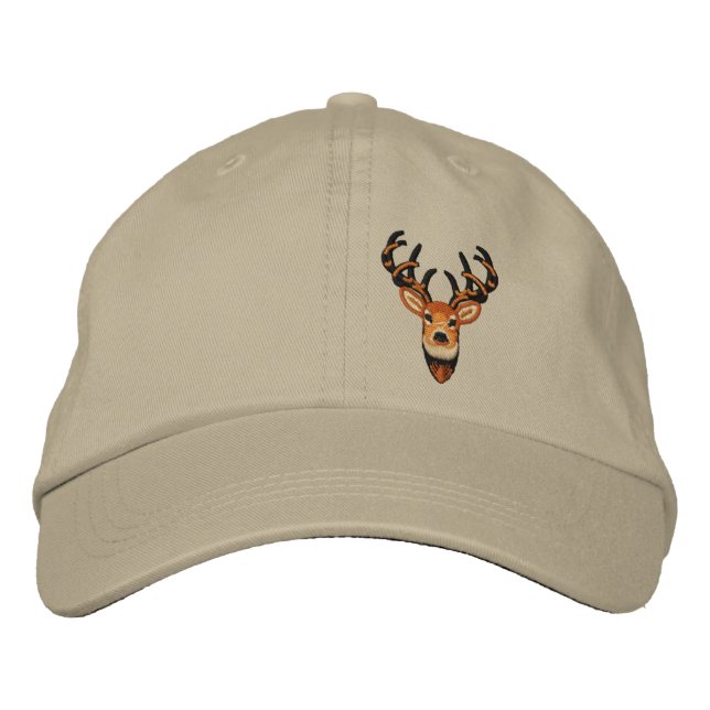 White Tail Deer Buck Embroidery Embroidered Hat (Front)