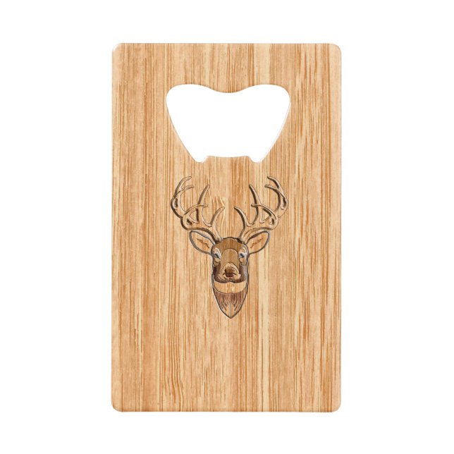 White Tail Deer Buck Wood Grain Style Design (Front)