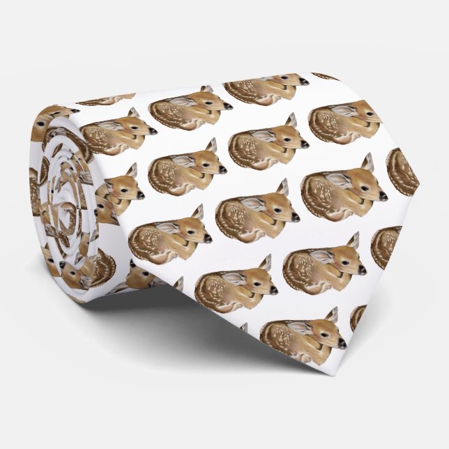 White Tail Deer Fawn Tie (Rolled)