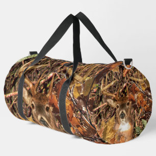 White Tail Deer Head Fall Energy Spirited on a Duffle Bag