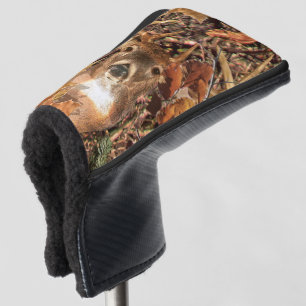 White Tail Deer Head Fall Energy Spirited on a Golf Head Cover