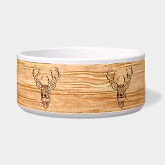 White Tail Deer Head Wood Inlay Grain Style