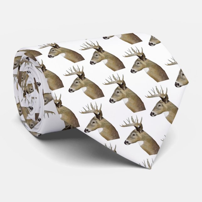 White Tail Deer Tie (Rolled)