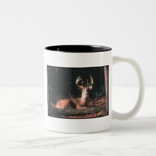 White Tailed Buck Deer Two-Tone Coffee Mug