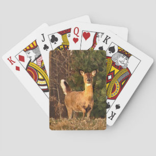 White-Tailed Deer at Sunrise Playing Cards