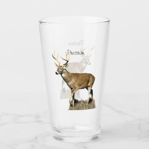 White Tailed Deer Buck Glass