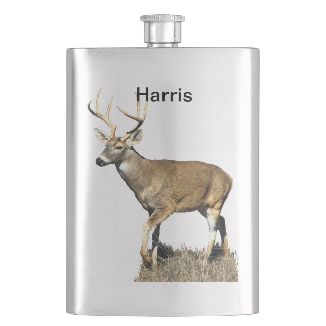 White Tailed Deer Buck Hip Flask (Front)