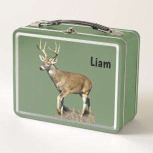 White Tailed Deer Buck Metal Lunch Box