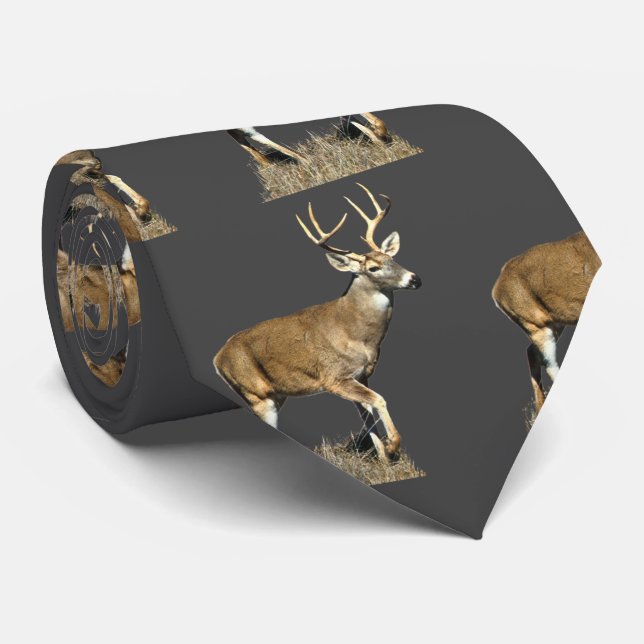 White Tailed Deer Buck Neck Tie (Rolled)