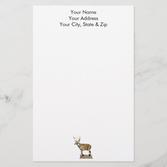 White Tailed Deer Buck Stationery (Front)