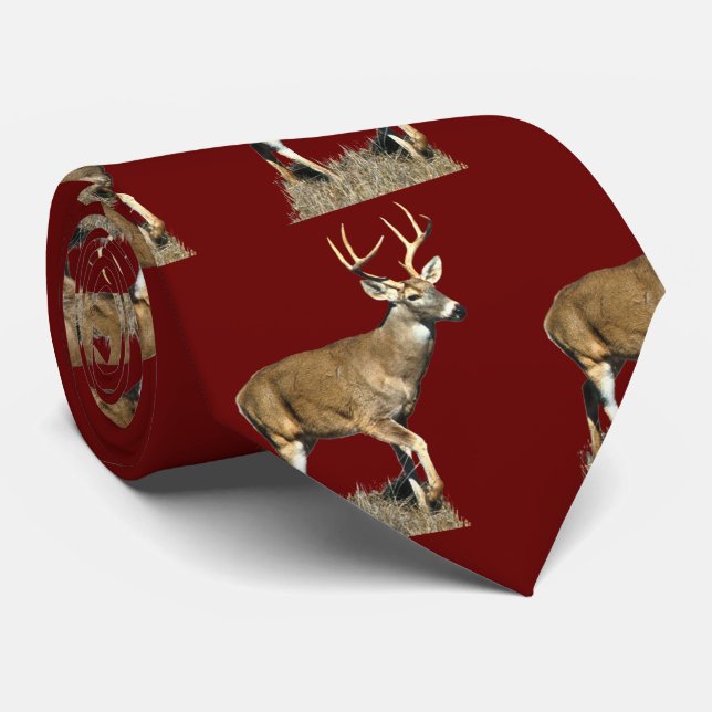 White Tailed Deer Buck Tie (Rolled)