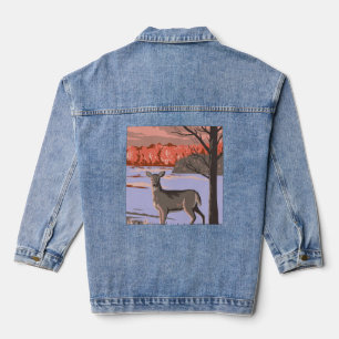 White Tailed Deer Denim Jacket