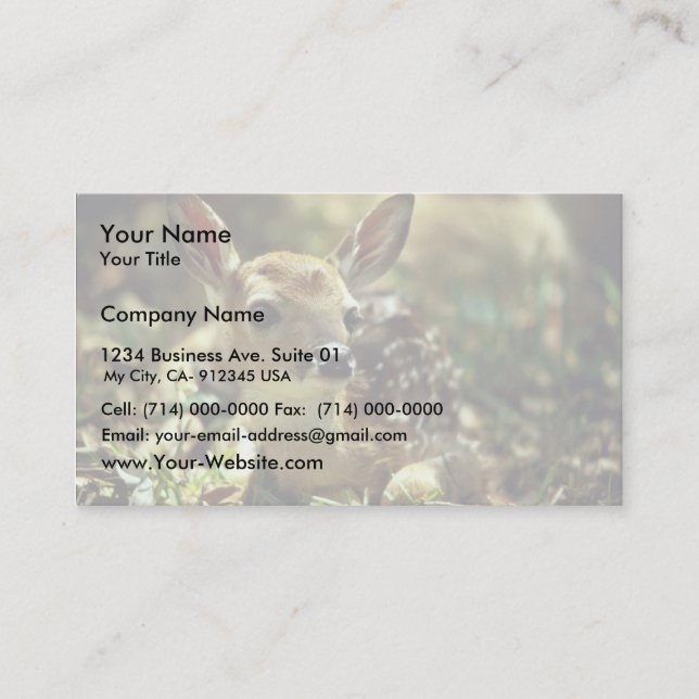 White-tailed Deer Fawn Business Card (Front)
