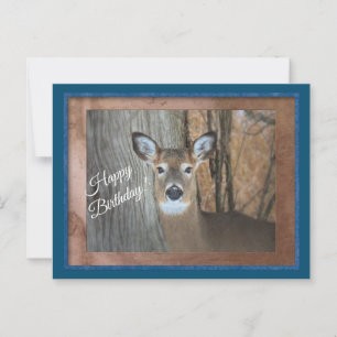 White Tailed Deer Happy Birthday Postcard